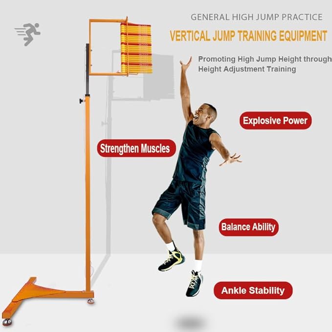Vertical Jump Measurement Tool Floor-Standing Vertical Jump Tester, Adjustable Height Vertical Jump Measuring Trainer, Used for Volleyball Outdoor