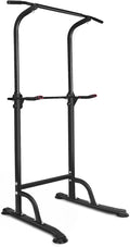 Adjustable Pull Up Bar & Dip Station – 10 Height Settings (65"-82.7"), 400LBS Capacity Home Gym Strength Trainer for Pull Ups, Dips & Core Workouts