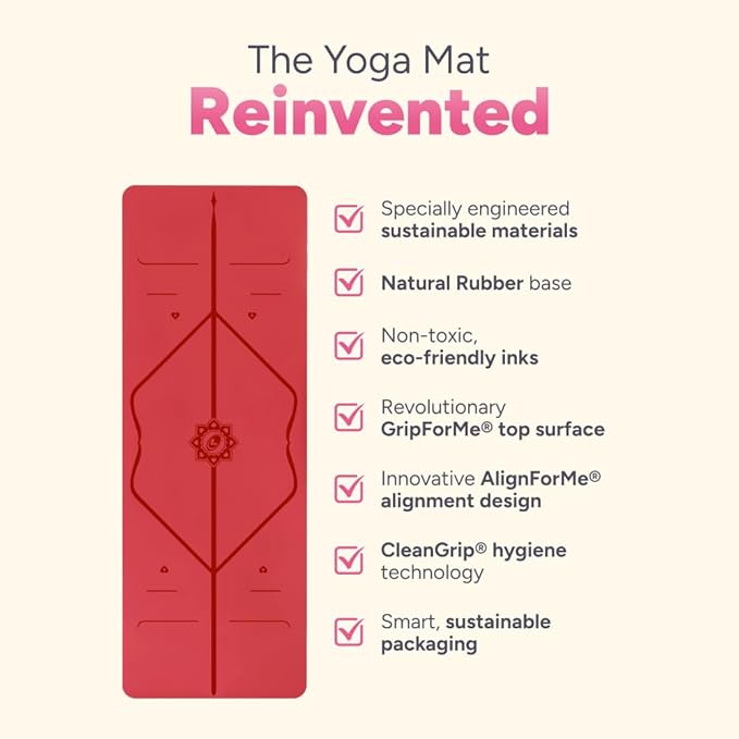 Liforme Special Yoga Mat – Free Yoga Bag Included - Patented Alignment System, Warrior-like Grip, Non-slip, Eco-friendly, Sweat-Resistant, Long, Wide, 4.2mm thick mat for comfort