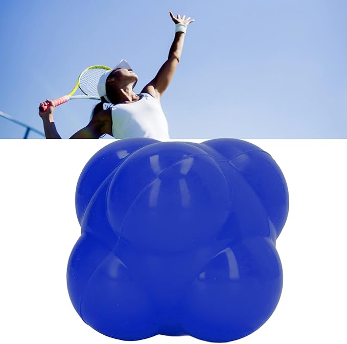 EVTSCAN Reaction Ball Rubber Hex Trainer for Improving Hand Eye Coordination Agility Basketball Tennis
