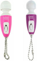 Mini Portable Small Keychain Massage Body Tool Heads Massager Pocket Toy for Neck Shoulder Face Back Muscles (Pink Purple)