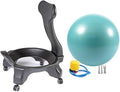 Active Sitting Exercise Ball Chair for Adults - Ergonomic Office Yoga Ball Chairs, Improve Back Pain and Balance, Lockable Wheels, Foot Pump - Buy Now on Amazon