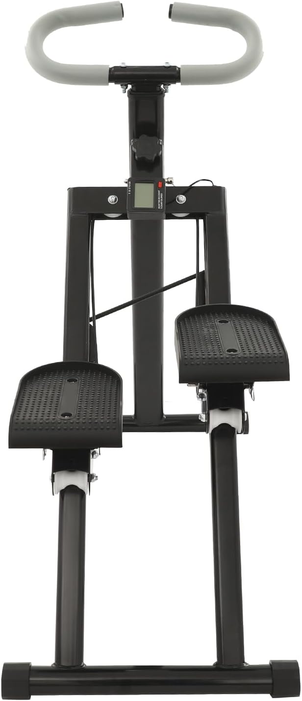 Stair Stepper,220Lbs Load-Bearing Vertical Climber Machine for Full-Body Workout,Folding Cardio Stair Master with Adjustable Handlebar & Pedal, Floor-Standing Fitness Equipment with Clear Display