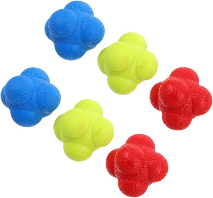 6pcs Reflex Training Balls Set for Hand Eye Coordination Sturdy Reaction Balls for Sports Training for Basketball Tennis and Kids Games