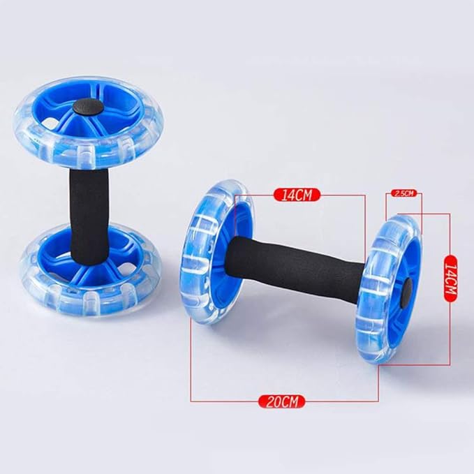 Device Ab Roller Wheel Abdominal Exercise Roller Abdomen Training Wheel Gym Workout Equipment for Fitness Use Blue Dumbbels