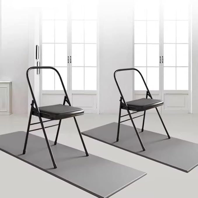 Yoga Chair, Pilates Chair,Yoga Inversion Chair,Backless Yoga Chair Props,Yoga Chair Iyengar,Black-31.5in