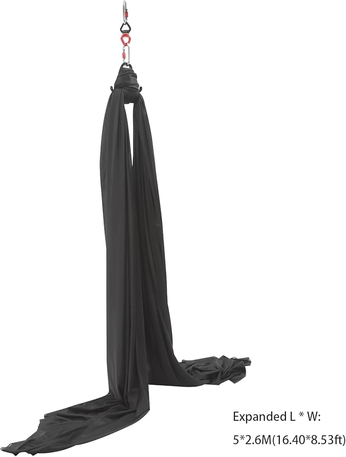 LOYALHEARTDY Aerial Silks Starter Kit, 11 Yards Equipment Set for Aerial Yoga, Durable Aerial Yoga Hammock Aerial Swing for Aerial Acrobatic, Aerial Dance & All Levels (L:10m W:2.6m)