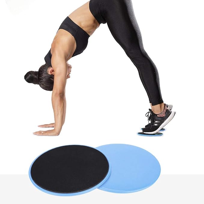 Exercise Sliding Discs 2 Pack Fitness Core Sliders Full Body Workout Equipment for Home Gym Yoga Physical Therapy Dark Blue 7 Inch