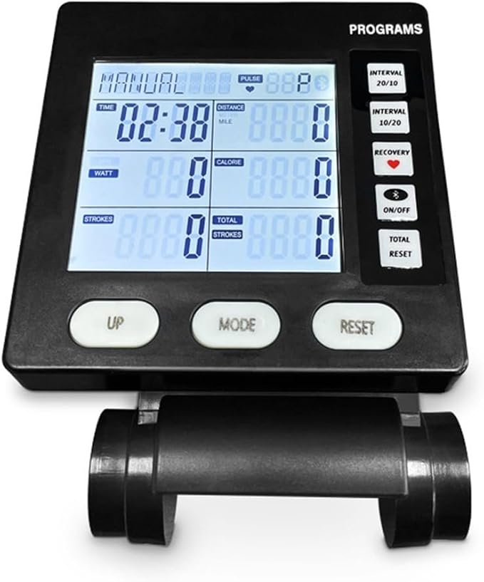 Rowing Machine Display Can Be Connected to The App Fitness Equipment Meter, Odometer Automatic Replacement Parts Speedometer Counter for Home Fitness Riding Bike Device(with Backlight)