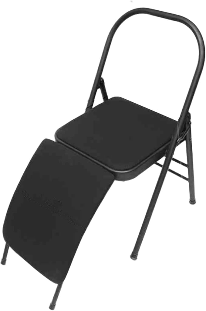 Yoga Chair,Foldable Pilates Chair,Thickened Steel Pipe Comfortable Breathable,for Indoor and Outdoor Yoga Studios(Black)