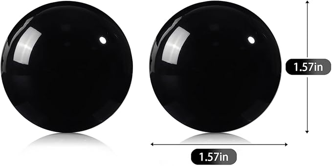 Obsidian Baoding Balls for Hand Therapy, Traditional Massage Chinese Ball for Adults Health Exercise Stress Relief Balls with Carry Pouch, Black Obsidian, Medium-1.57"