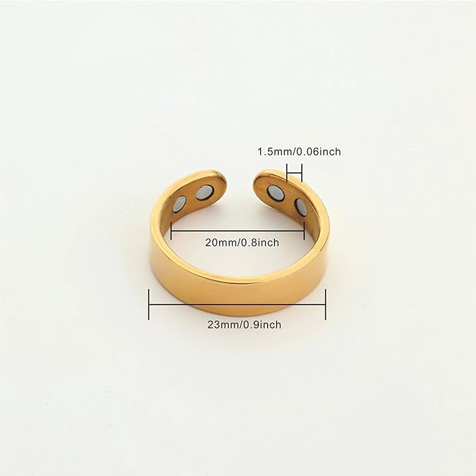 Auvulis Migraine Ring, Vitality Ring for Migraines, Adjustable Acupressure Magnetic Ring, Stainless Migraine Ring for Men and Women