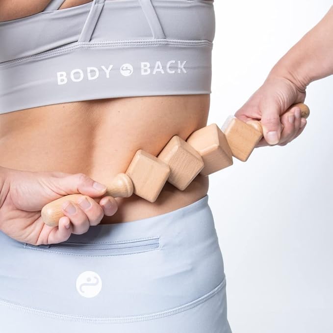 Body Back Foot and Body Roller Bundle - Wooden Foot Massager and Body Roller for Plantar Fasciitis, Cellulite Reduction, and Stress Relief