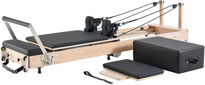 VEVOR Pilates Reformer Machine, Pilates Workout Equipment for Home Gym Studio Use, Pilates Reformer with Sitting Box and Jumpboard，fit for Beginners & Advanced Users
