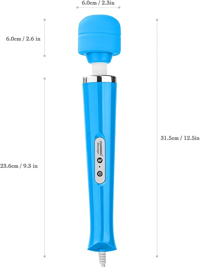 CHARMING Wired Powerful Handheld Back Massager with Strong Personal Therapy Vibration Massager for Sports Recovery, Muscle Aches, Whole Body Pain (Blue)
