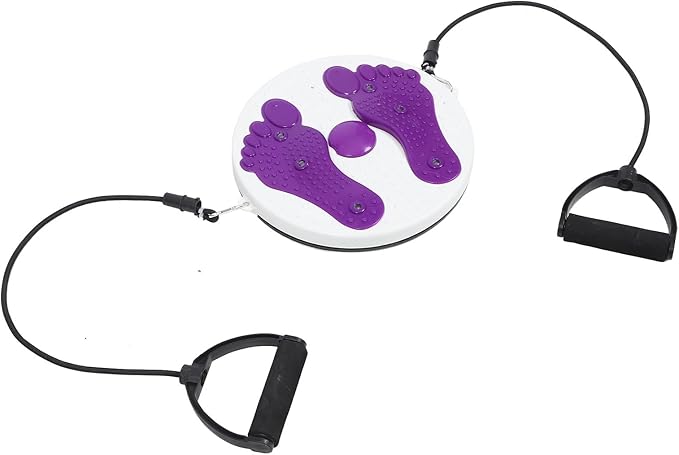 Zerodeko Waist Twisting Disc with Pull Rope, Household Fitness Slimming Machine, Purple Body Twisting Board for Core Strengthening and Abdominal Exercise at Home
