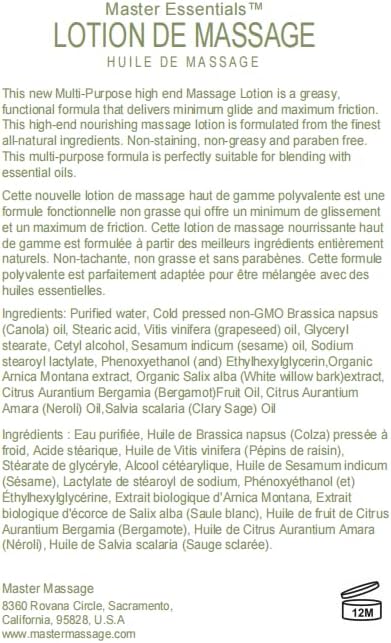 Master Massage Unscented Massage Lotion 1 Gallon Kit