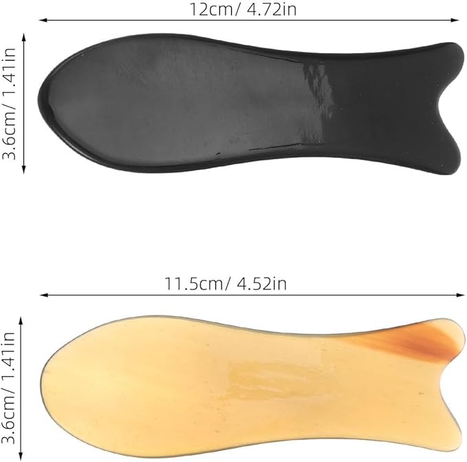Healifty Neck Massager Neck Massager Ox Horn Board 2Pcs Massage Tool Scraping Board Thai Massage for Woman Man Travel