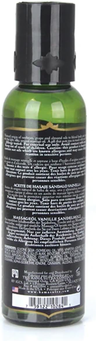 KAMA SUTRA Naturals Massage Oil - Luxurious Natural Scented Oil for Relaxing and Sensual Massages - 2 fl oz/59 ml (Vanilla Sandalwood)