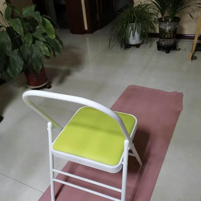 Iyengar Yoga Chair,Pilates Chair,Yoga Inversion Chair,Backless Yoga Chair Prop,Home Exercises Reinforced Design, lemon-82cm×45cm