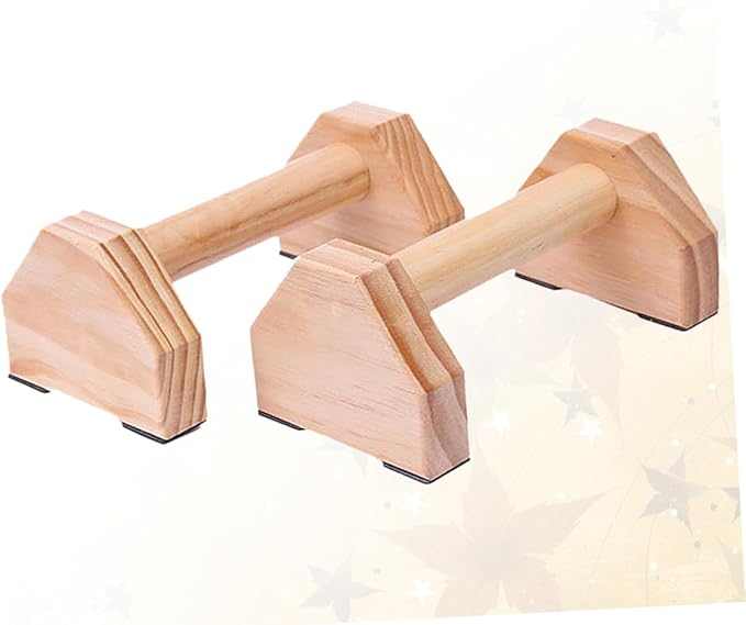 BESTonZON Solid Wood Push-up Bracket Handstand Bars Muscle Training Device, 1 Pair Pushup Frame for Home Fitness Strength Training and Calisthenics
