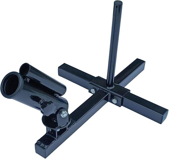 Rotating Row Attachment Holder for 1 inch & 2 inch Barbell Plates, Steel Strength Training Equipment for Home Gym, 17.13 inch