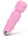 LUMIO Body Back Relaxation Mini Massager Rechargeable - 9 Speeds 19 Modes - Portable Handheld Massager, Pink