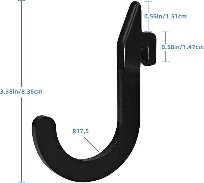 8PSC Squat Rack Accessories Hook Holder,Power Rack Attachments Hooks,DIY Storage Hook for Resistance Bands Barbell Collars and Gym Accessories (Black)