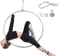 Aerial Hoop Stainless Steel 85/90 CM Lyra Hoop with Rigging Hardware Kit Professional Yoga Aerial Lyra Hoop Set for Fitness, Dance, Performance, 115kg/253lbs Capacity (90cm/35.43inch)