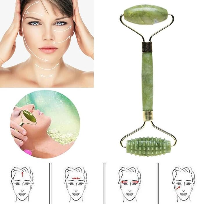 Gua Sha Facial Tools, Guasha Tool for Face, Jade Face Roller,Self Care Gift for Women and Men