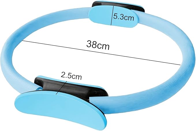 Pilates Ring Fitness Circle 14.96" Yoga Rings Magic Circle with Dual Padded Handles for Toning Arms, Thighs/Legs & Core