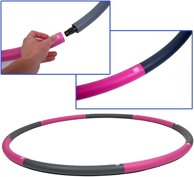 5lb Exercise Hoops for Adults, 40in Large Adjustable Hoola Hoop, Weighted Hoop, Fitness Hoop for Weight Loss, Abdominal Trainer Fitness Training, Fat Burning, Home Gym Core Workout