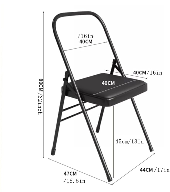 Pilates Yoga Chair, Foldable Iyengar Yoga Chair, Yoga Special Auxiliary Chair, Home Halter Fitness Inverted Yoga Chair, Folding Chair, Seat Hight 18inch(Brown)