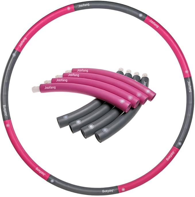 5lb Exercise Hoops for Adults, 40in Large Adjustable Hoola Hoop, Weighted Hoop, Fitness Hoop for Weight Loss, Abdominal Trainer Fitness Training, Fat Burning, Home Gym Core Workout