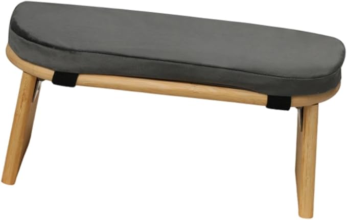 Meditation Bench Prayer Bench Removable Ergonomic Foldable Bamboo Kneeling Stool Stool for Office Bedroom Tea Ceremony(Dark Grey)