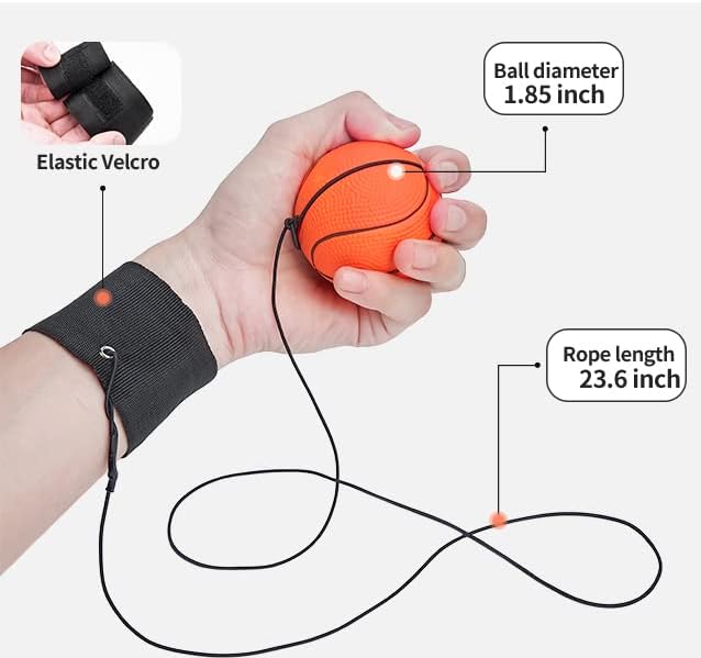 ZUYEE 4/8/16/32 Pack Wrist Return Ball 1.85 Inch Sports Wrist Balls On A String Rubber Rebound Balls (Basketball, Baseball, Soccer) Wristband Toy for Children Kids Gift Exercise or Play