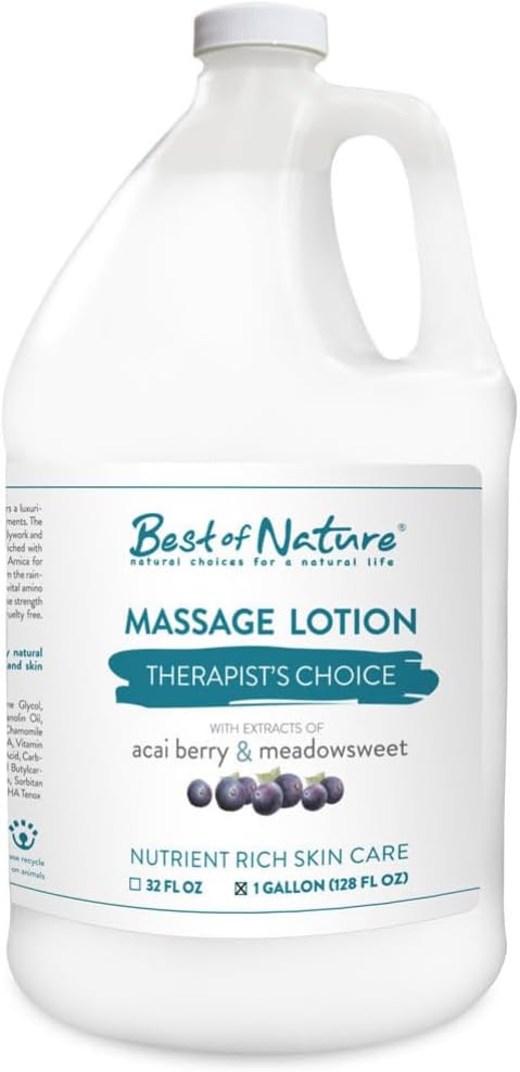 Therapist's Choice Massage Lotion, Professional Grade, Unscented, with Acai Berry and Arnica (128 fl oz)