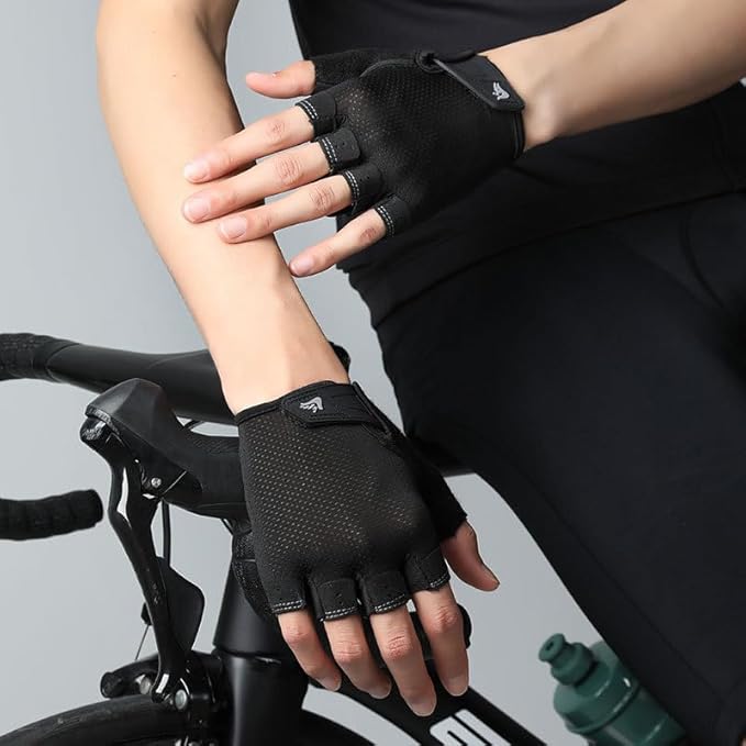 Women's Workout-Cycling-Fingerless-Gloves with Anti-Slip Palm - Breathable Grip Weightlifting Gym Sport Gloves