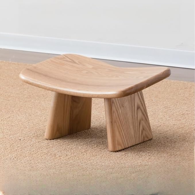 Luxurious Butterfly Meditation Bench Solid Oak Wood Wooden Kneeling Ergonomic Seiza Seat Yoga Stool Seiza Prayer Bench (Ebony Finish)
