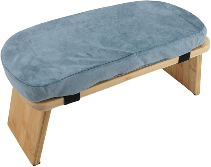 Meditation Bench, Folding Kneeling Meditation Stool, Removable Cushion Stool with Magnetic Locking Hinges, Ideal for Indoor & Outdoor Yoga & Prayer (Light Blue)