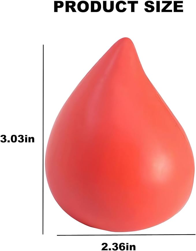 Squeeze Ball for Donating Blood, Hand Strength, Relief Anxiety Stress Ball, Exercise Squeeze Ball for Hands (2PCS-Red Drop)