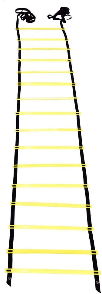 BAFOVY 16 Rung Agility Ladder, Adjustable Flat Plastic Rungs with Durable Nylon Straps, for Football Rugby Tennis Baseball Speed Training