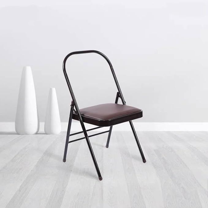 Yoga Chair,Backless Yoga Chair Prop,Pilates Chair,Strength Training Inversion Equipment,Yoga Chair Iyengar,Foldable and Portable Folding Stools for Yoga,Brown