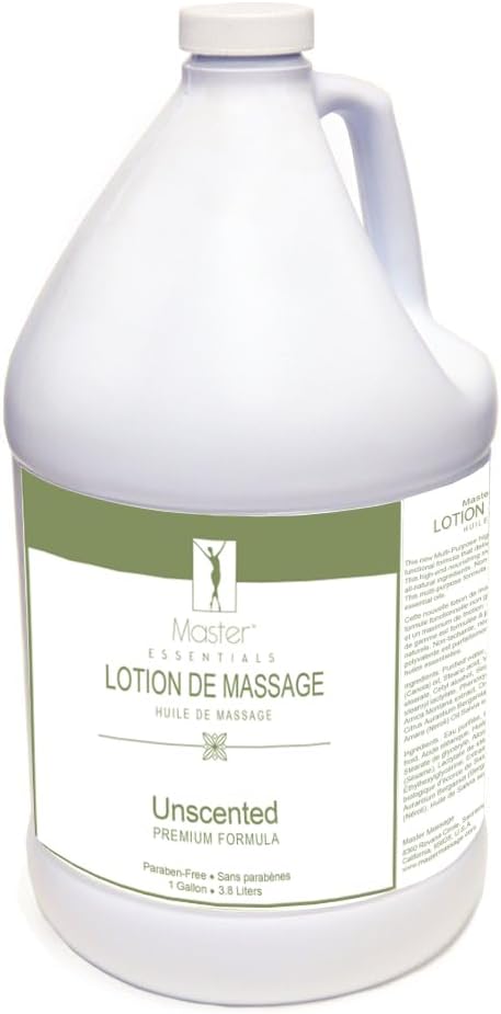 Master Massage Unscented Massage Lotion in 1 Gallon Bottle.