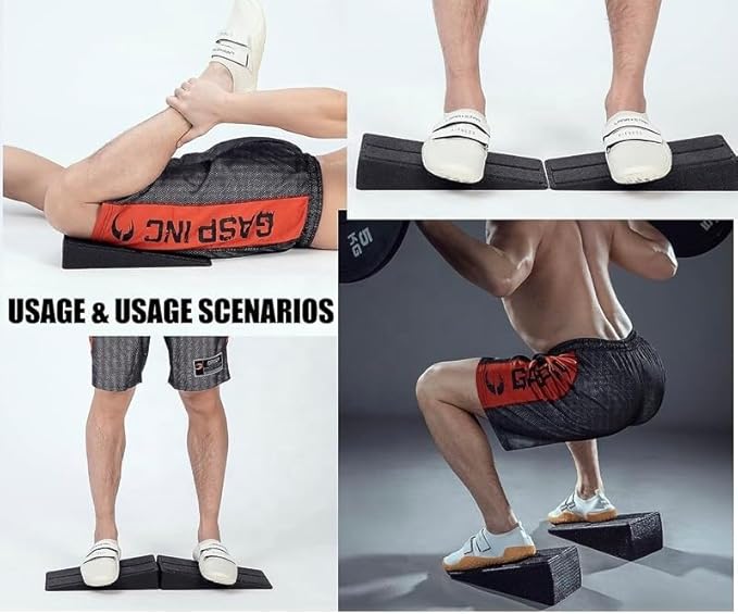 Squat Wedge Blocks (Pair), 15° Heel-Elevating Non-Slip EVA Slant Blocks for Squats, ATG Calf Stretch & Ankle Mobility – Heel Lift – Carry Bag Included