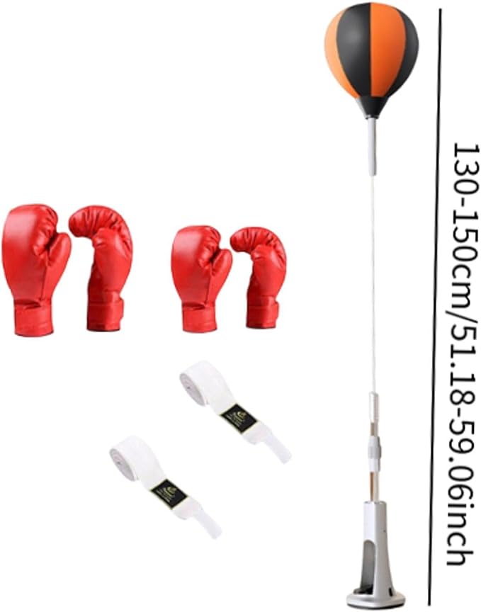 Boxing Reaction Ball Target with Gloves Vertical Agility Floor Standing Boxing Equipment Speed Ball for Fitness MMA Home Gym