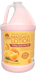 La Palm Massage Lotion 1 Gallon – Orange Tangerine Zest Scent | Professional Massage Cream for Therapists, Spas & Skincare | Deep Moisturizing Body Lotion with Natural Oils & Healing Therapy Formula