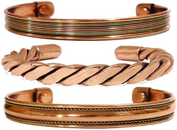 Copper Bracelet Magnetic Pure Copper Therapy Effective & Natural Relief Cuff for Women's & Men's