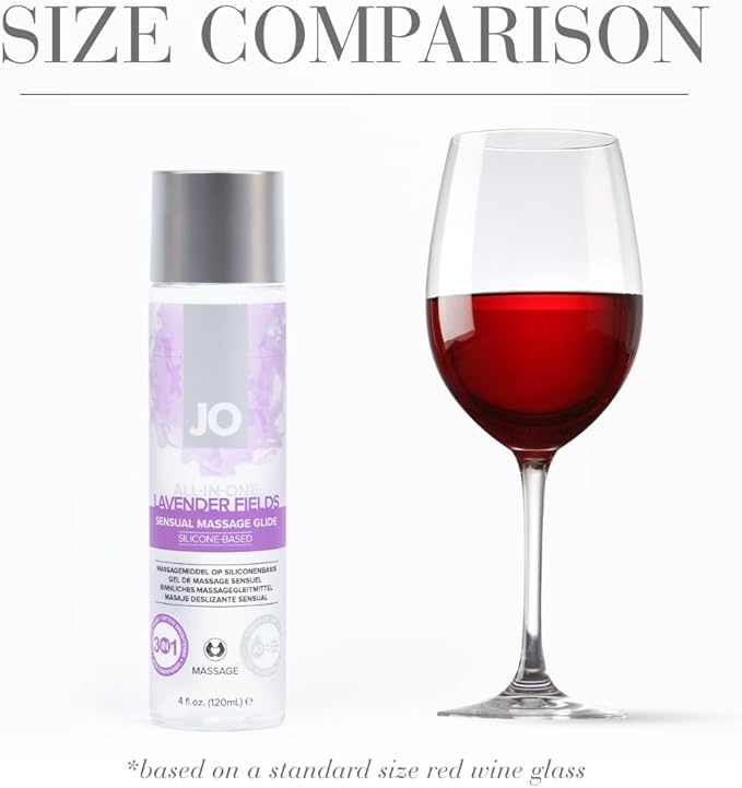 JO Lavender Silicone Massage Oil – Fragrance Free Long Lasting Personal Lube & Massage Glide – 4 fl oz