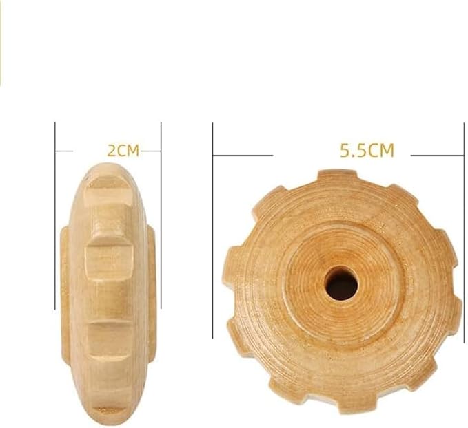 Wooden Cellulite Massage Roller for Legs and Thighs,Handheld Fascia Blaster Tool for Muscle Relief, Lymphatic Drainage Body Sculpting Anti Cellulite Massager for Women and Men (12 Wheel)